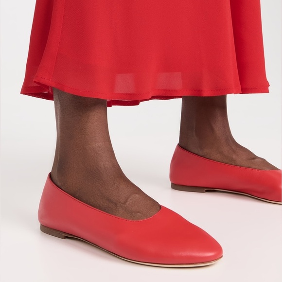 NWOT Authentuc STAUD Red Alba Ballet Flats 37.5 - Picture 6 of 7